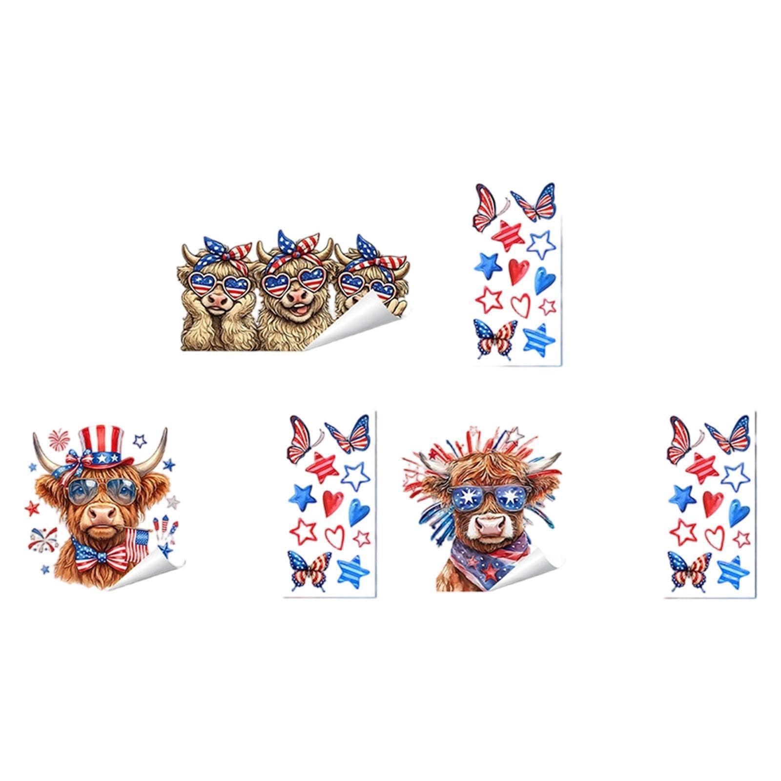 Kalttoy Statics Window Sticker Patriotic Theme Independence Day Window Decors Perfect for Independence Day and National Holidays Statics Clings for Holidays