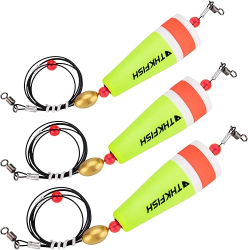 THKFISH Bobbers - Flotadores de pesca con peso para pesca, aparejo de flotación de corcho, sonajero, corcho, flotadores de popping ponderados,