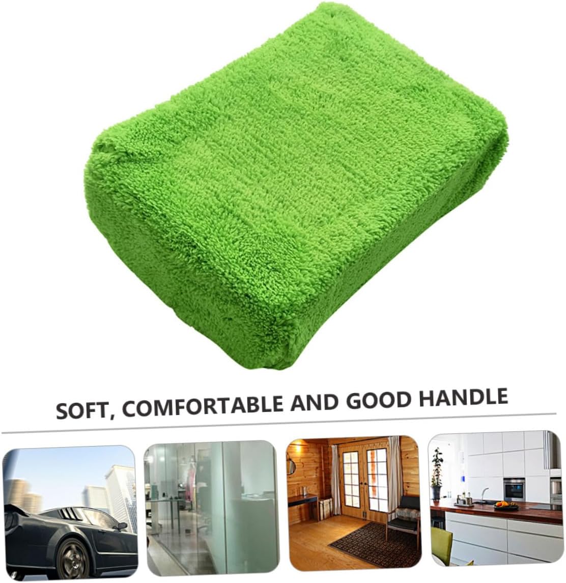Coral Fleece High-Density Car Cleaning Sponge 2pcs, Absorbent Mesh Pocket Wash Mitt for Auto Detailing and Car Care Accessories Random Color Random Color