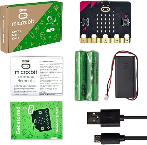 KEYESTUDIO BBC Micro:bit V2.2 GO Kit, STEM Starter Kit for Microbit, Development Board for Coding and Programming, Barebone PCs
