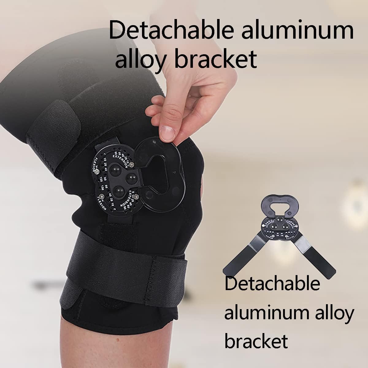 2 szt. krótkie nakolanniki zawiasowe, stabilizator stawu kolanowego 360°, regulowany w zakresie 0-90°, miękki, wygodny, oddychający materiał, do stabilizacji pooperacyjnego złamania więzadła łąkotki