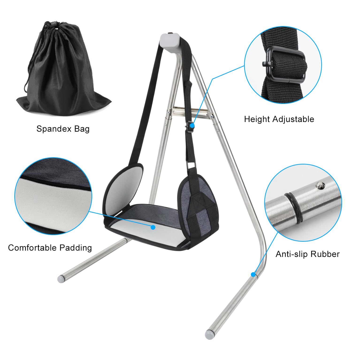 Toogel Hamaca de Cabeza con Soporte Extraíble para Relajar Cuello y Hombros, Tracción Cervical para Aliviar la Fatiga del Cuello, Corrección Postural con Bolsa de Viaje