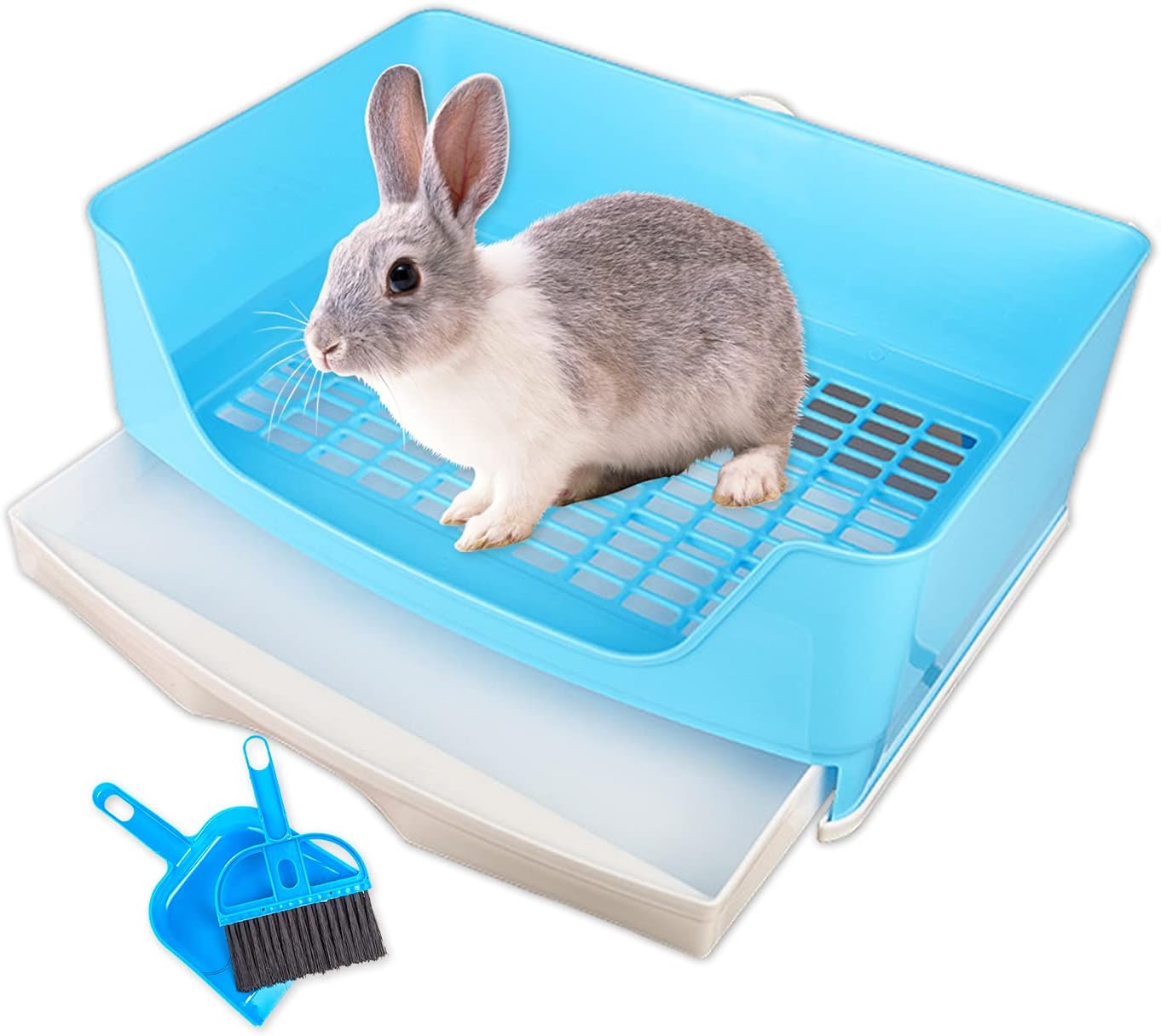 SAIROY Large Rabbit Litter Box Toilet with Drawer Corner Toilet Box and Bigger Pet Pan Trainer for Adult Guinea Pigs Chinchilla Ferret…
