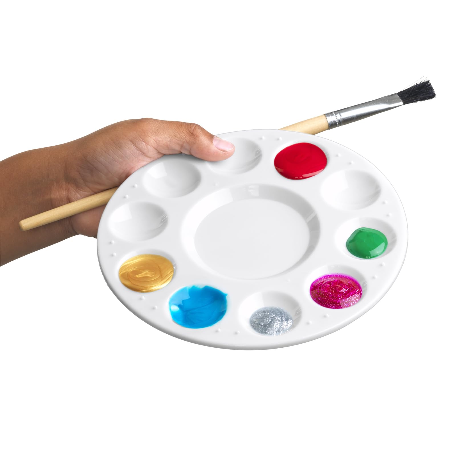 Colorations Round Palettes Set of 3, Paint Palettes, Sorting and Counting Trays, Craft Organizer Trays, Arts & Crafts, School Art Supplies, Paint Palette for Art, - Image 4