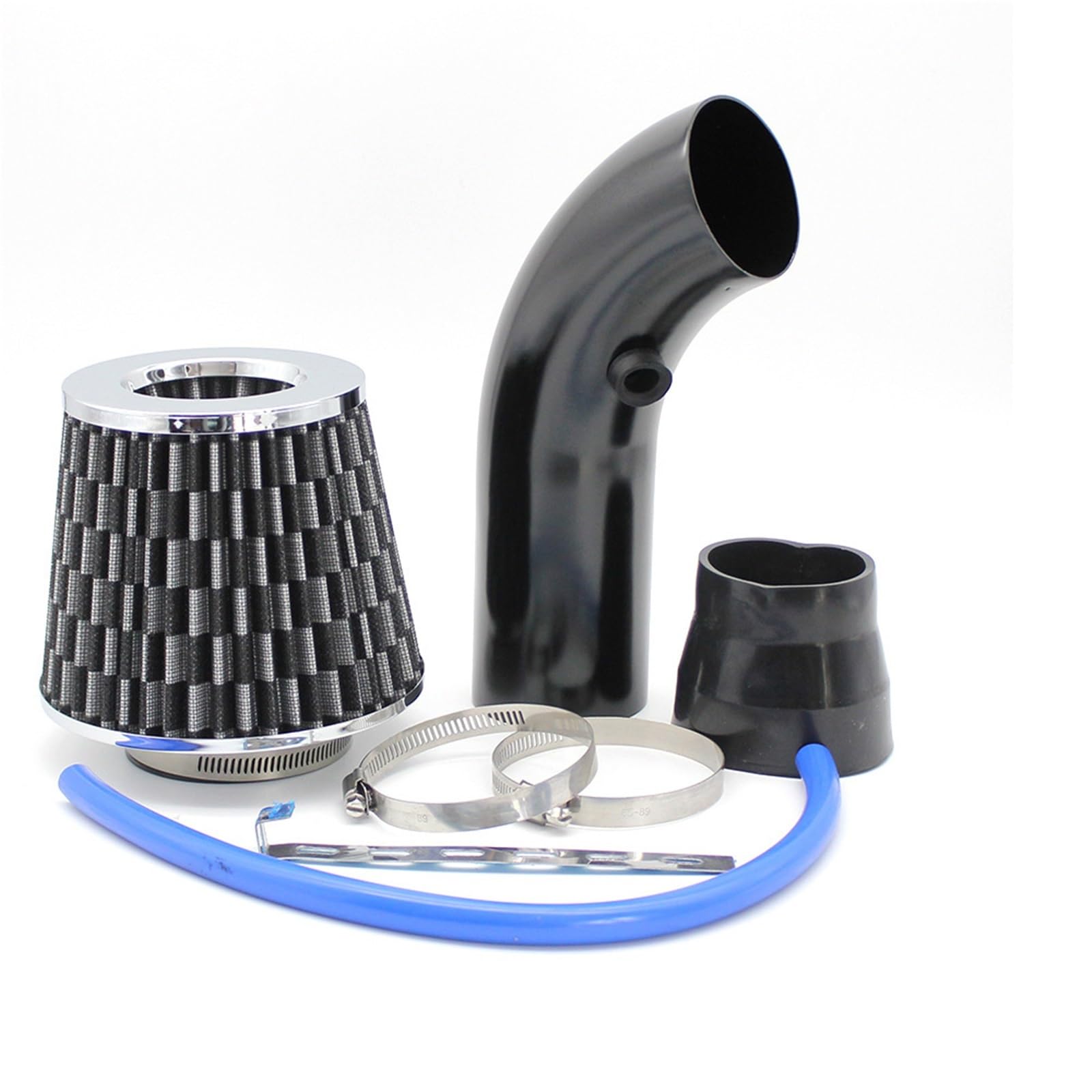 Turbo de admisión Entrada de aire frío Universal para coche de 76mm, Kit de tubo de inducción Turbo con filtro de aire, entrada de filtro de aire de alto flujo aire de inducción