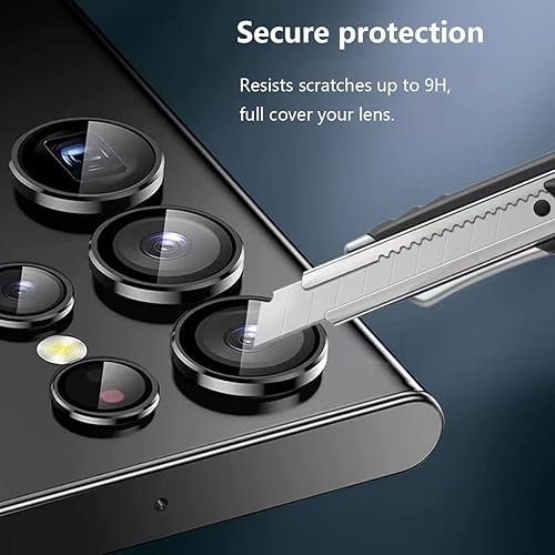Miniatura 3 de ZXZone Paquete de 2 5+5 piezas para Samsung Galaxy S23 Ultra 5G, protector de lente de cámara de metal con purpurina de vidrio templado premium para