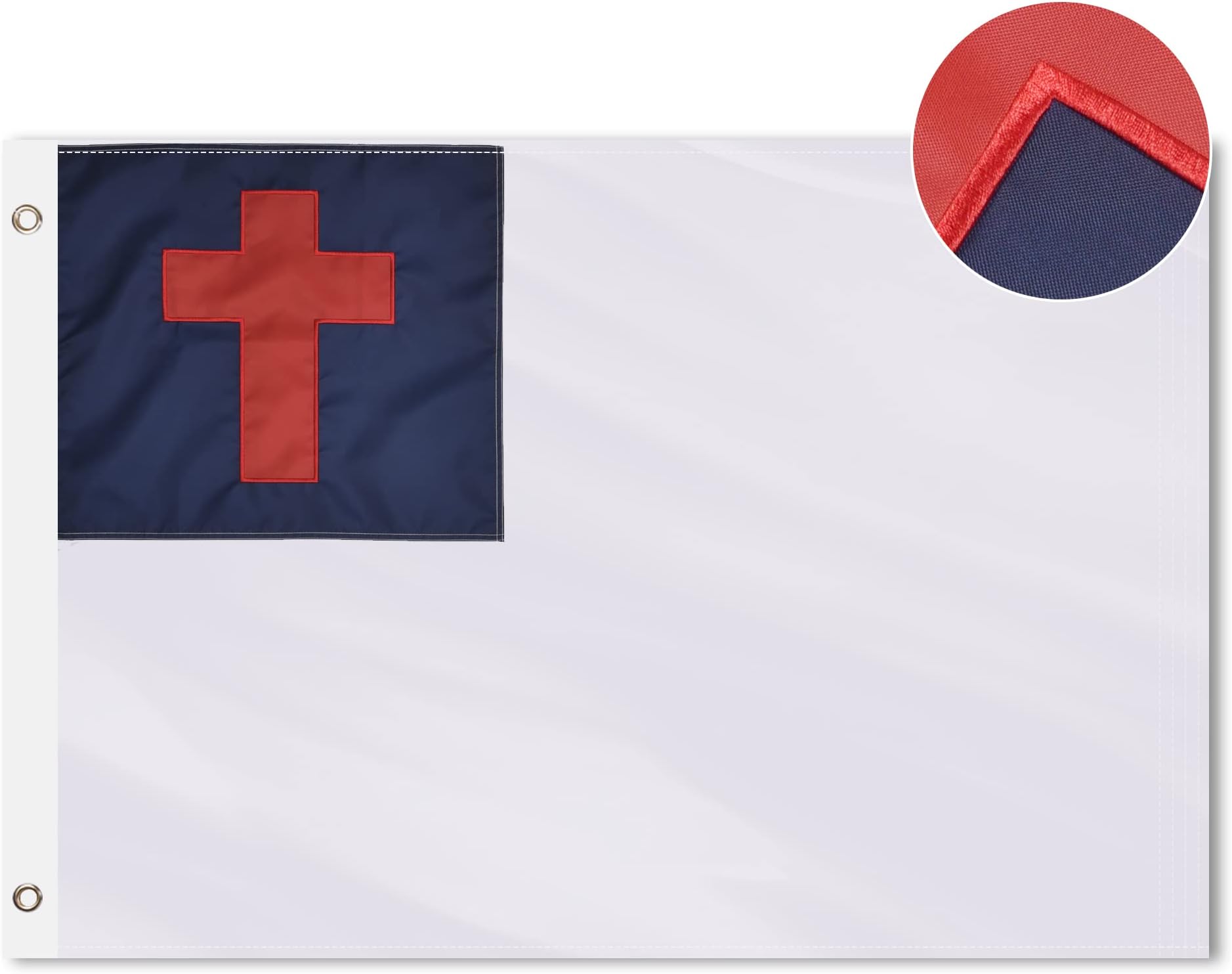 VICDRIA Christian Flag 3x5 Ft, Outdoor Embroidered Christianity Cross Church Jesus Faith Flags, Heavy Duty Durable, Premium Polyester, Brass Grommets