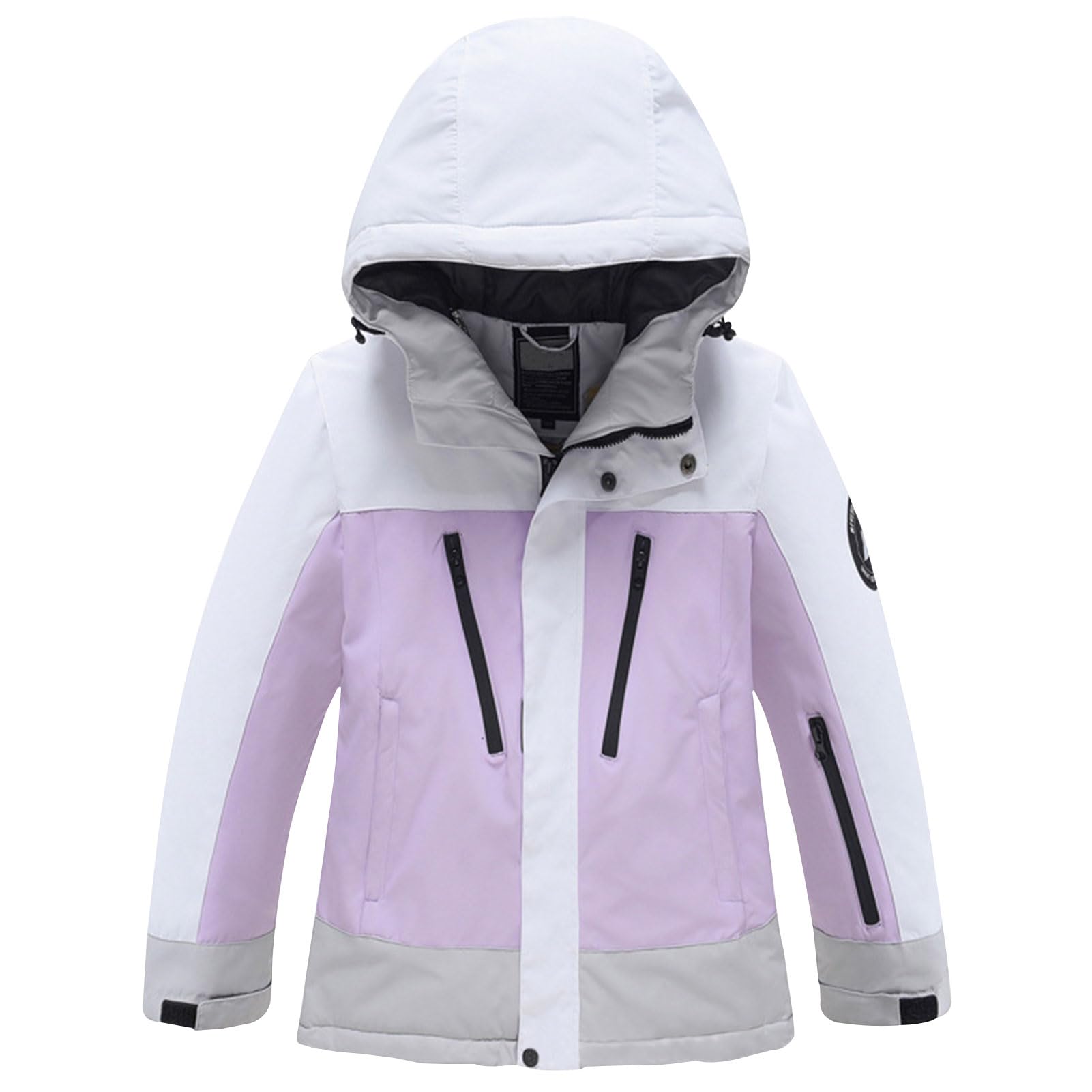 Tuta da Sci Bambini Unisex Impermeabile Set 2 Pezzi Giacca con Cappuccio + Salopette da Neve Tute de Neve Ragazzi e Ragazze Antivento