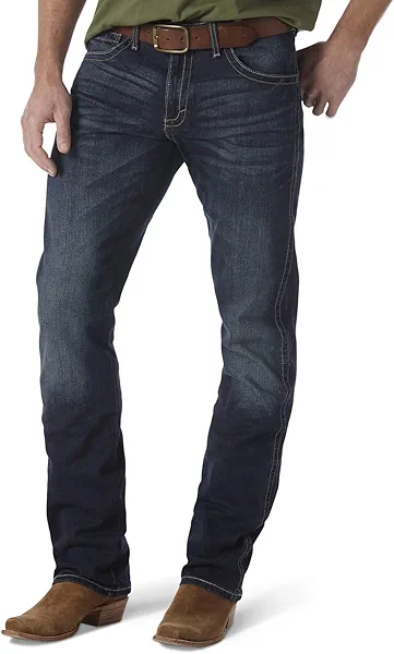 Wrangler Mens 44 Slim Straight Light Wash Jeans