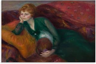 William James Glackens's Young Woman in Greenインテリアデザインのポスター、家の装飾の美学、部屋の新しい家の贈り物12x18inch Unframe-style