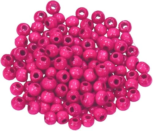 Efco 1401035 Trou 30 Perles en Bois 12 mm, Rose Vif