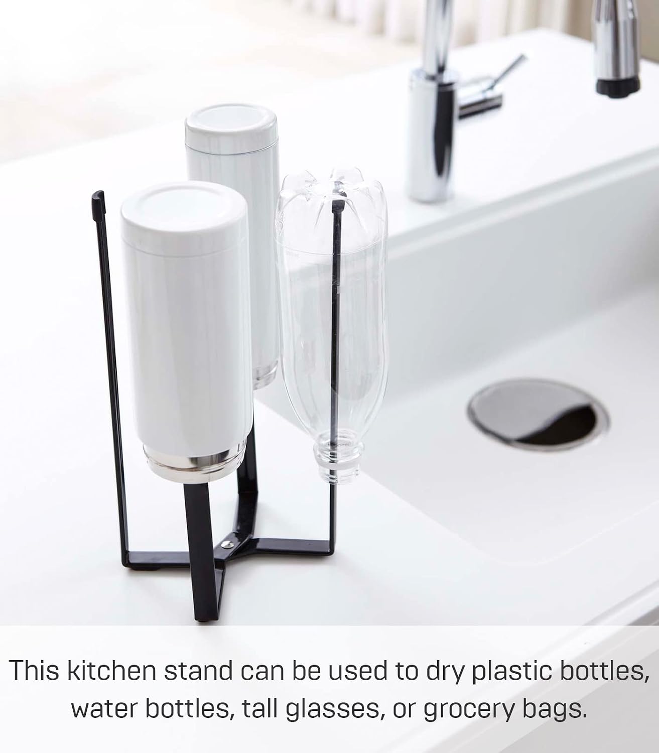 YAMAZAKI home 6785 Kitchen Multi Eco Stand-Multifunctional Plastic Bag Holder, One Size, Black