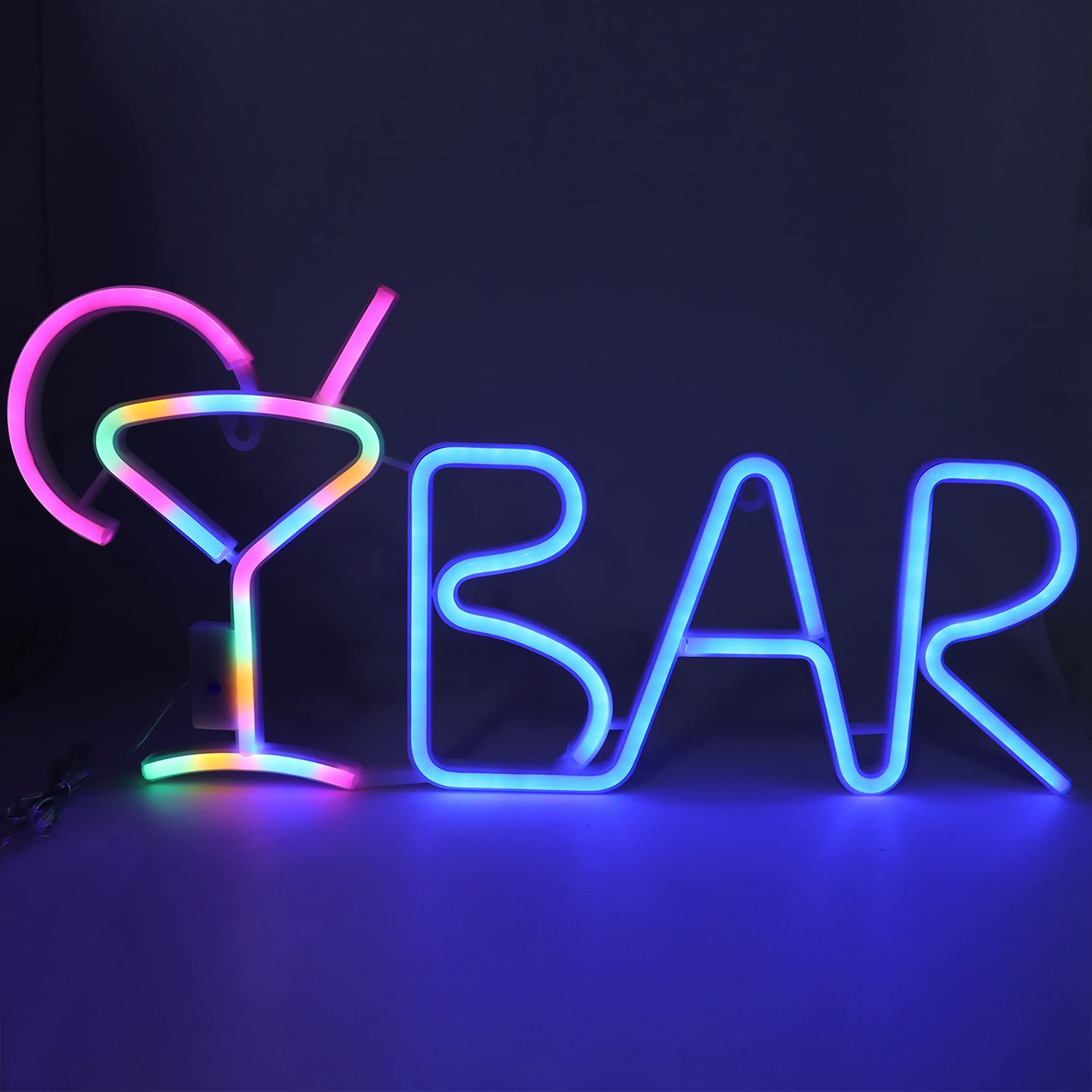 Lámpara de neón LED para bar, letrero de neón con 8 modos de iluminación y control remoto para bar en casa y fiestas de cumpleaños. (Estilo 2)