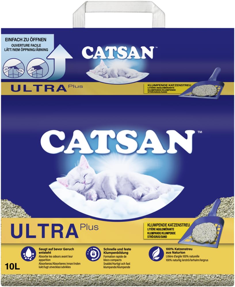 Litière pour chat ultra agglomérante Catsan - Ultra absorbante - En granulés d'argile