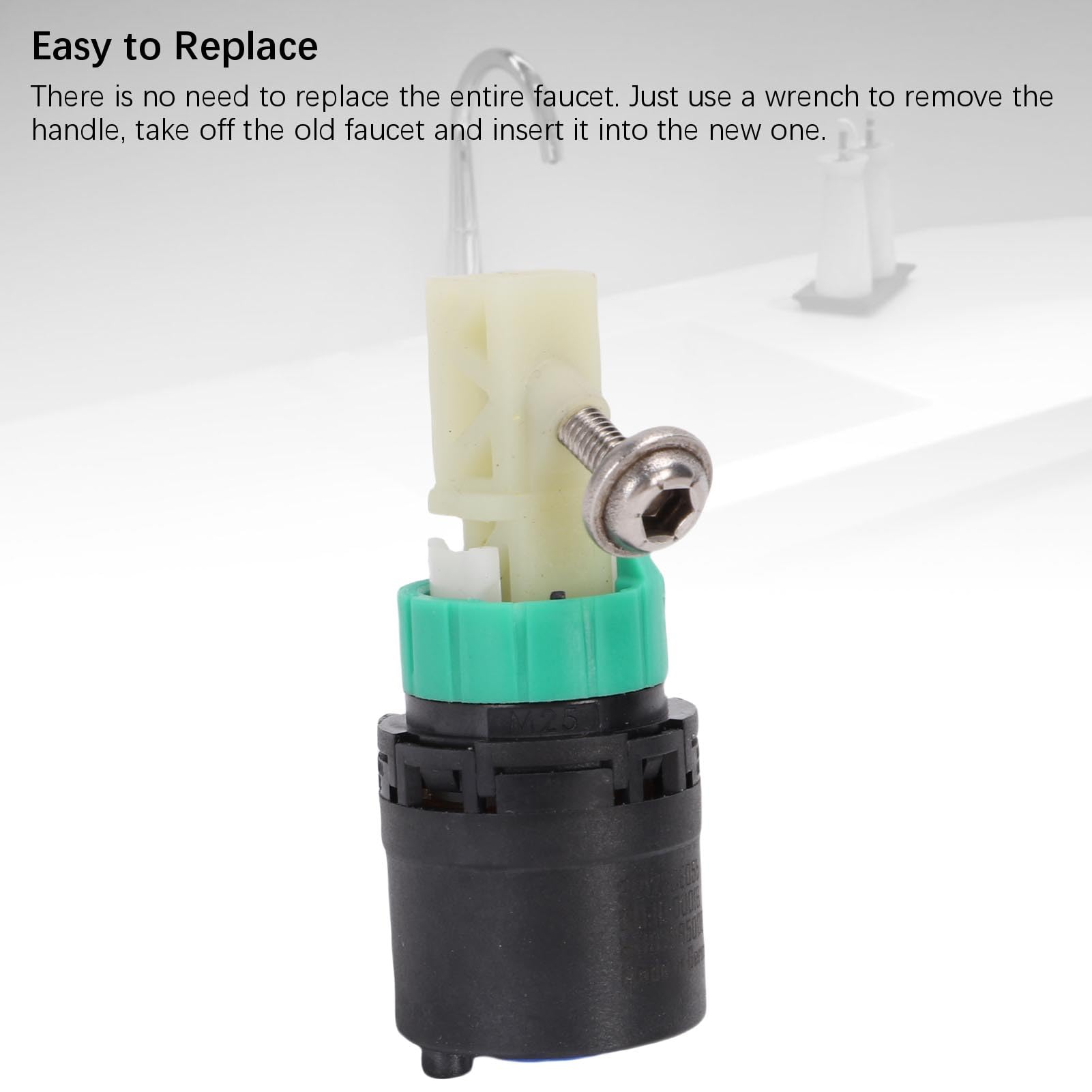 aqxreight Cartucho de Grifo de un Orificio M3 M2, Cartucho de Cerámica de Repuesto de 2 Pulgadas con Tecnología de Sellado Innovadora, para Grifos de Baño o Cocina de una Sola Manija