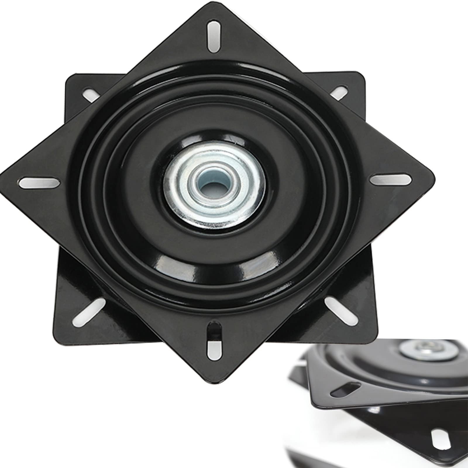 Base girevole con piastra orientabile, Cuscinetto quadrato girevole for giradischi a 360 gradi, nero, dimensioni multiple(8inches)