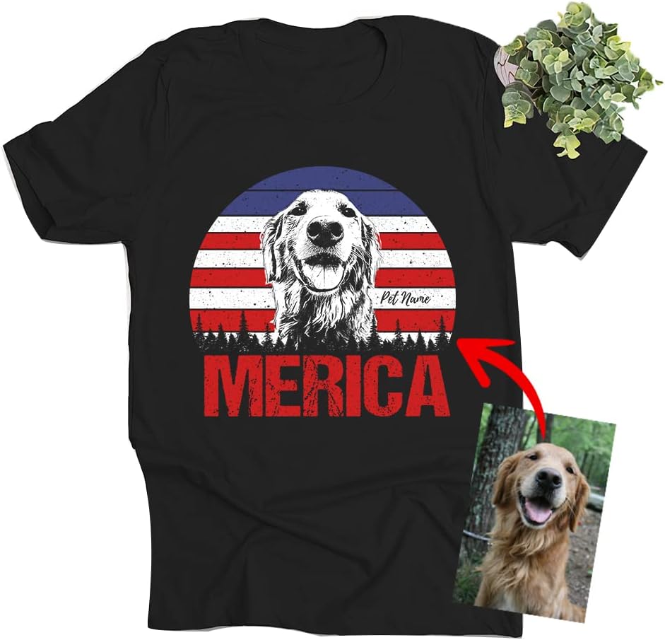 Pawarts Merica Shirt Personalized Dog Shirts - Dog Dad Shirt for Men Father Day Dog Dad Shirt…