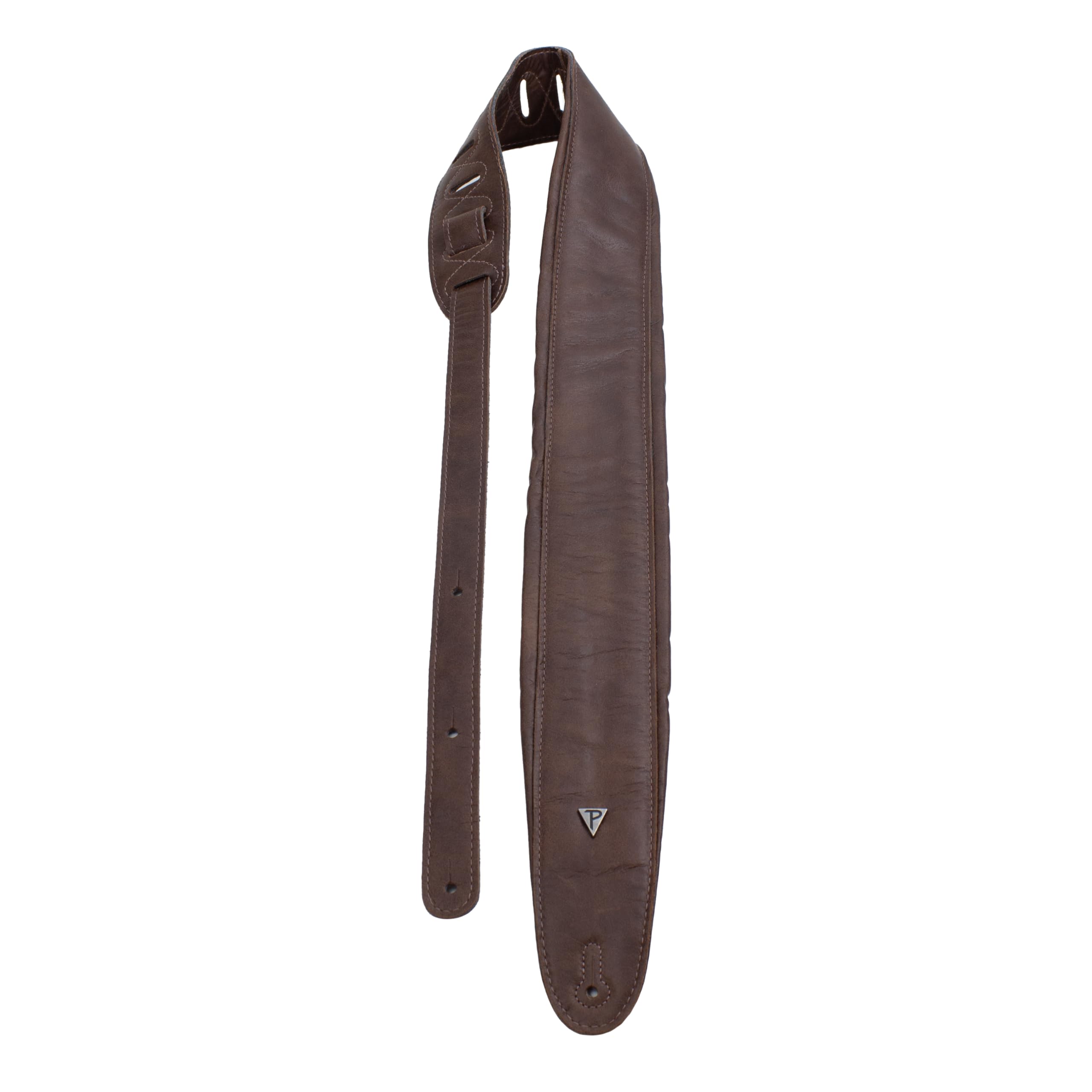 Perri's Leathers Ltd. – Correa de guitarra de cuero acolchada – Longitud ajustable – Para guitarras eléctricas, acústicas y bajos – Marrón trufa – Hecho en Canadá