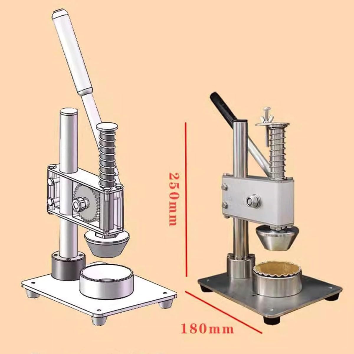 Máquina manual de fabricación de pasteles de huevo, máquina de prensado de pastel de huevo, máquinas de moldeo de pasteles de crema pastelera, para hornear tartas, pasteles y gofres