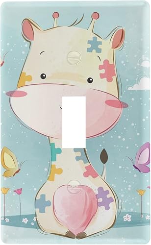 Placa de interruptor de luz con diseño de jirafa para bebé, diseño de jirafa, decorativa, para oficina en casa