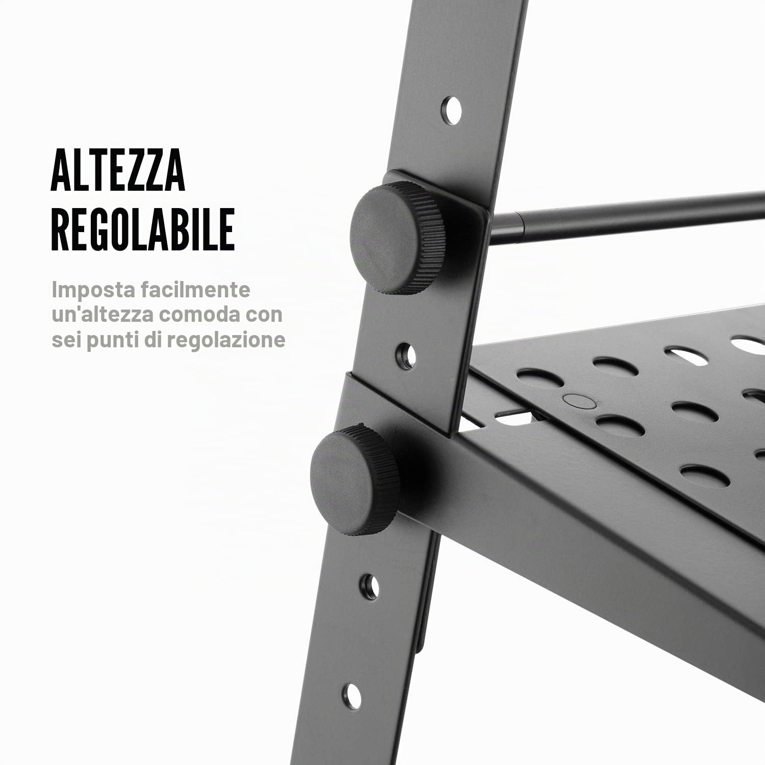 TIGER LEC18-BK Supporto per laptop/supporto per DJ con mensola e morsetti da tavolo