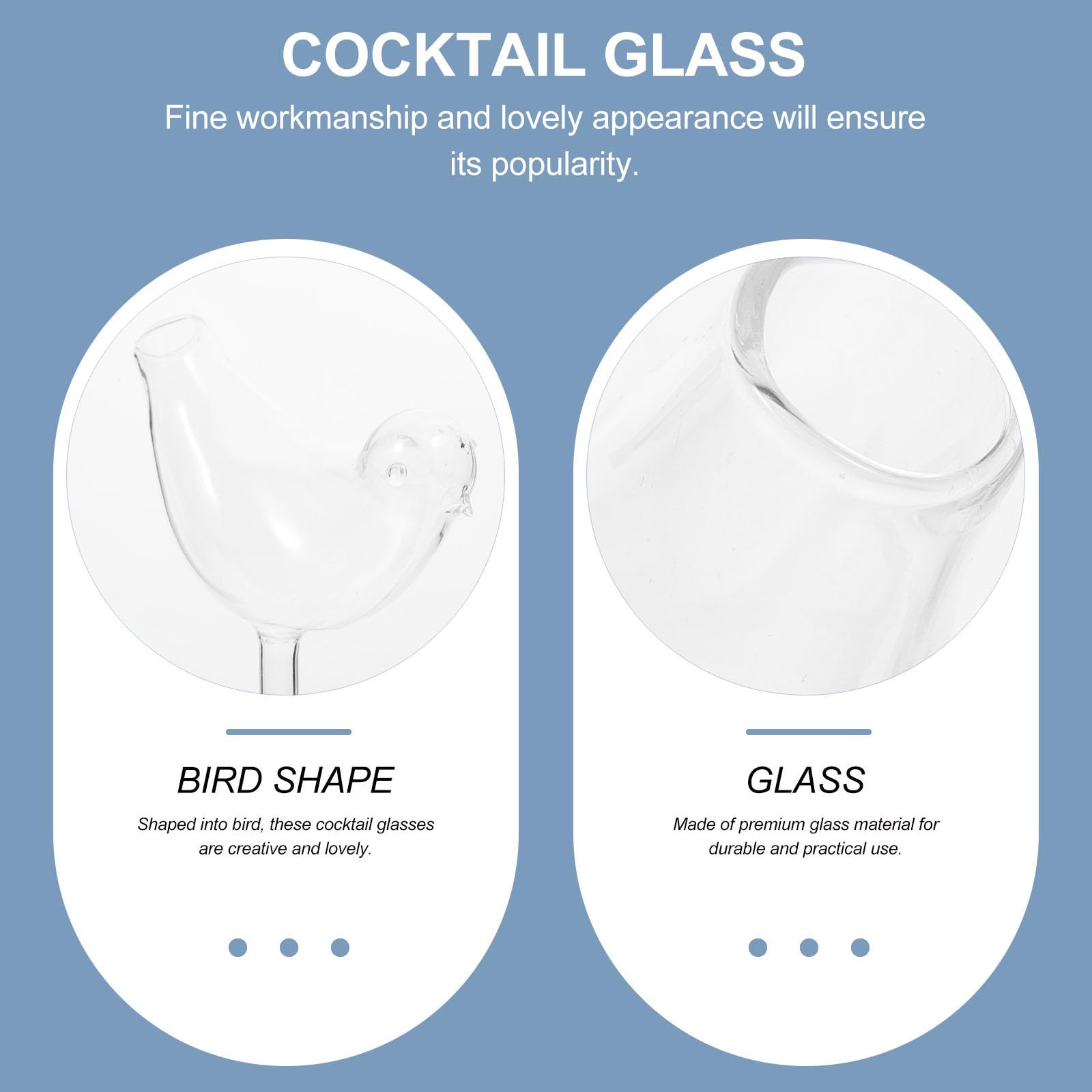 Healifty 8 Stck. Cocktailglas aus Glas in Vogelform mit Hohem Stiel Kreatives und Hübsches Riegel Cocktailglas für Zuhause und Junggesellenpartys