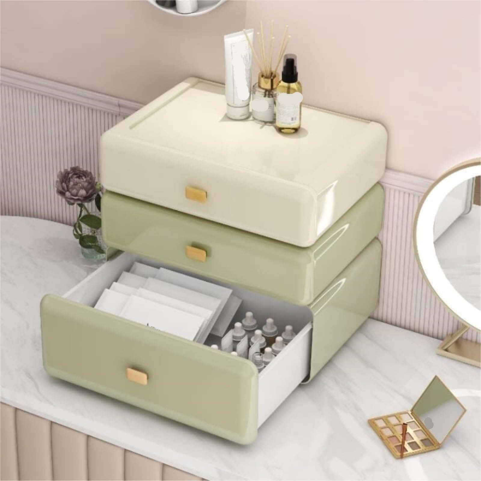 Scatole per Gioielli Scatola Portaoggetti Prodotti For Il Trucco E La Cura Della Pelle, Cassettiera Da Tavolo, Armadio Portaoggetti, Scatola Portaoggetti For Organizzazione Ufficio Organizer Cosmetici