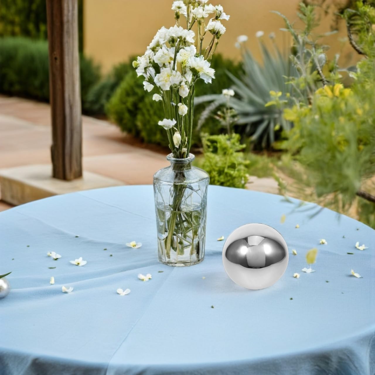 Alasum Boule Réfléchissante en Acier Inoxydable 30 CM Décoration de Jardin Boule Miroir Réfléchissante Ornement Extérieur Effet Contemporain