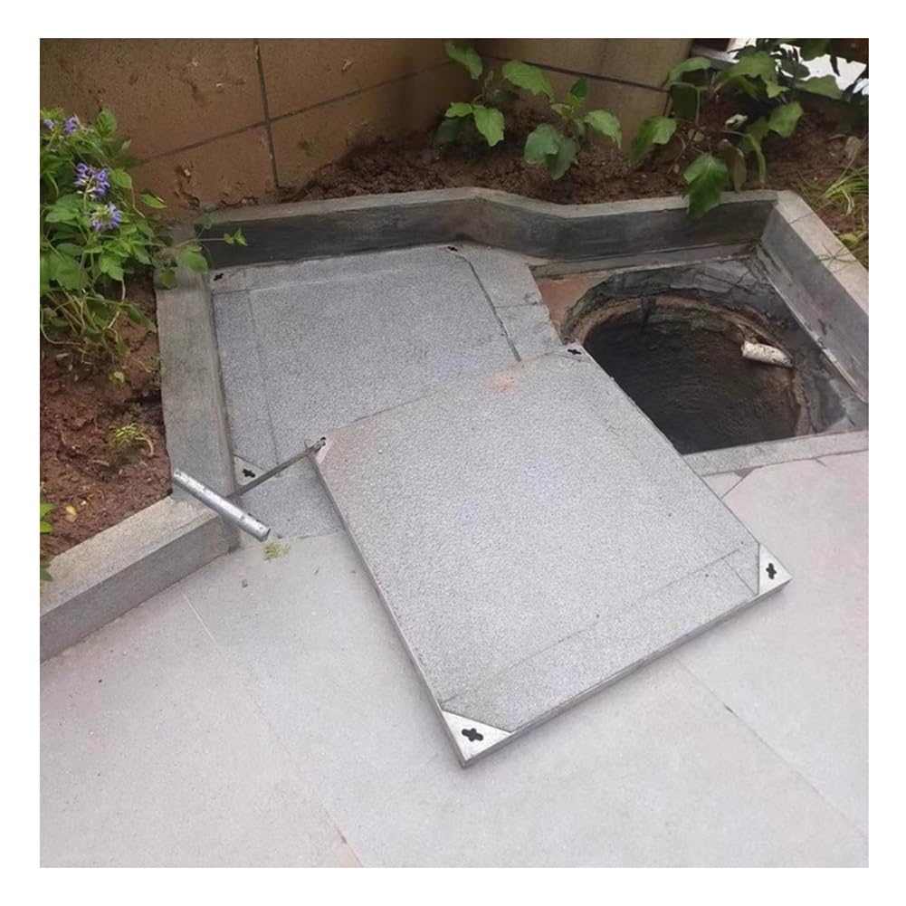 Couvercle de Drain Robuste Inox 304 à Remplir 70x70 cm avec Crochet