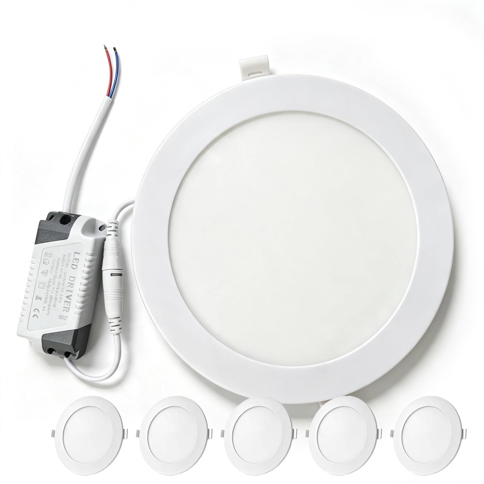 TQQEPOOL Ultra Slim 0.4" Thick LED Recessed Ceiling Light with Junction Box