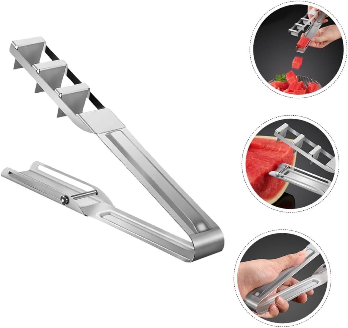 Stainless Steel Watermelon Cutter for Efficient Cubes, Kitchen Tool