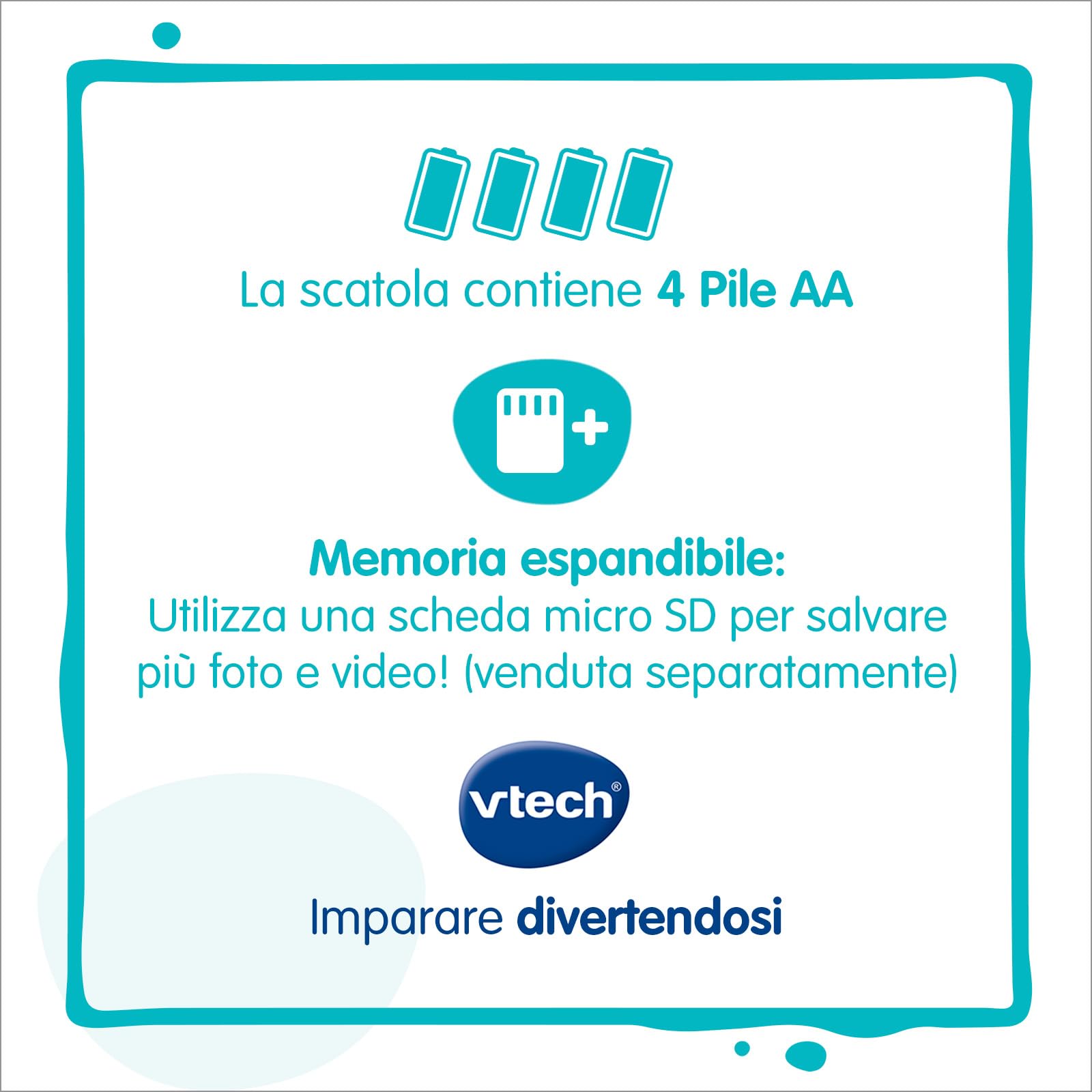 VTech Kidizoom Duo DX Blu, Macchina Fotografica per Bambini con +75 Filtri, Foto e Video, Doppia Fotocamera Anteriore e Posteriore, Scocca Antiurto, Lingua Italiana, Batterie Incluse, 3-12 Anni