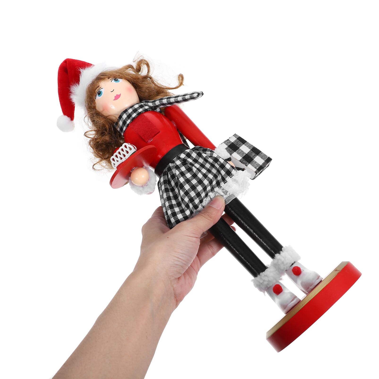 ABOOFAN Christmas Lady Nutcracker: Wooden Baking Nutcracker Figure Nutcracker Ornament Traditional Nutcracker Puppets Xmas Nutcracker Decors for Fireplace Shelf Table Centerpiece