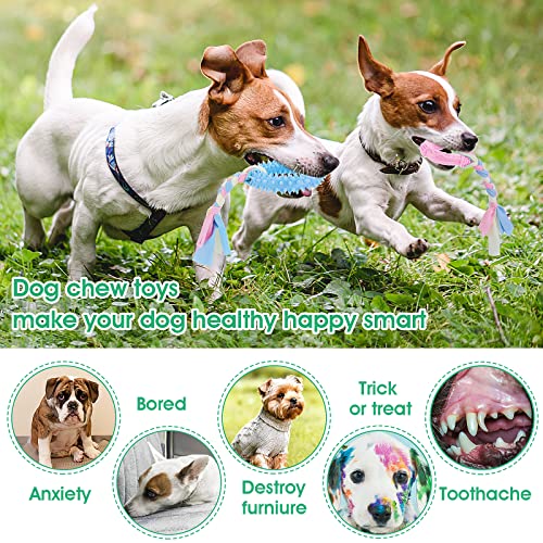 Cobee Welpenzahnspielzeug,4 Pcs Welpenspielzeug mit interaktiven Baumwollseilen zum Zahnen Kleiner Hunde,Gummi Welpenkauspielzeug,kleines Hundespielzeug für Hunde,beruhigt juckende Welpenkauspielzeug