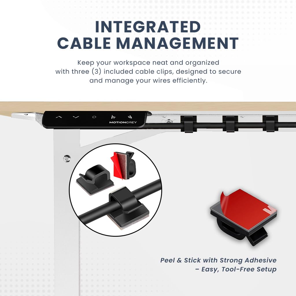 MOTIONGREY - Electric Motor Height Adjustable Standing Desk Ergonomic Stand Up Desk Adjustable Computer Sit Stand Desk Stand — view 5