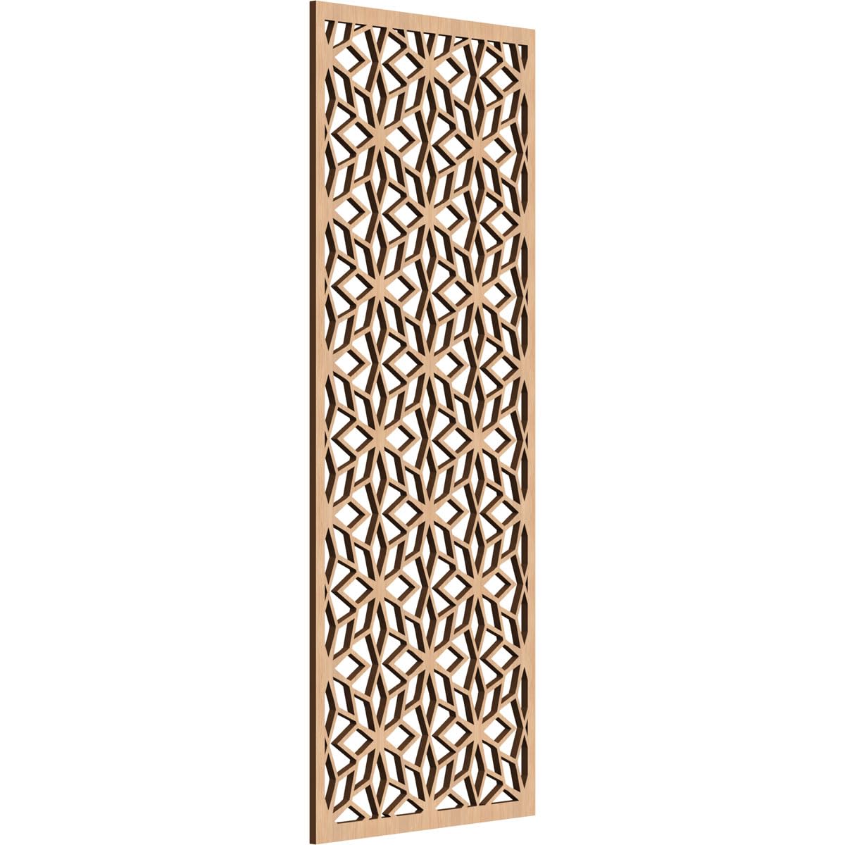 Lake Decorative Pierced Fretwork Wood Wall Panels, 13 3/8"W x 34 3/8"H x 1/4"T, Hickory