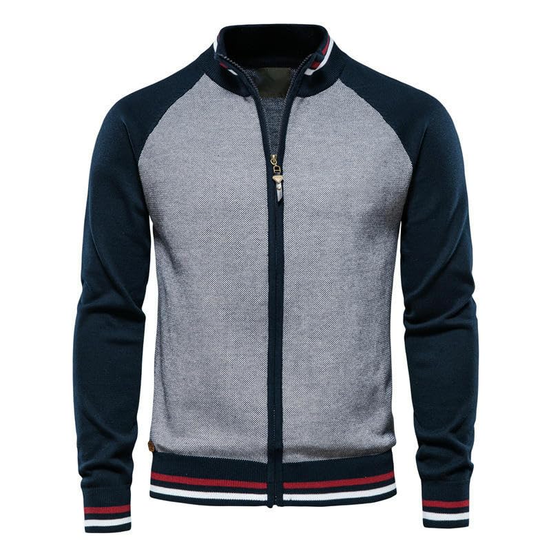 Cárdigan de punto para hombre con diseño patchwork de invierno 2