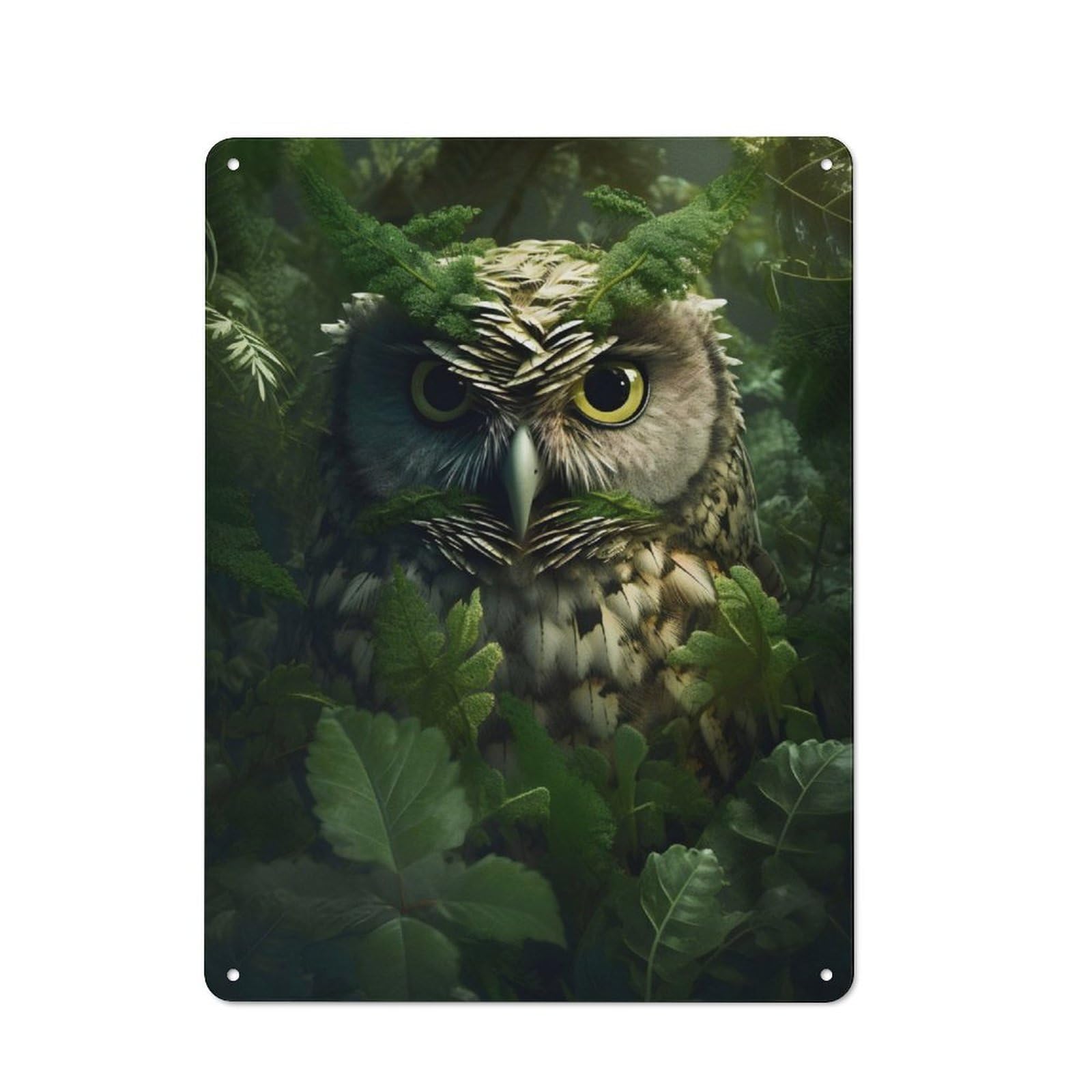 Junmoney Owl 1 Retro-Style Metal Sign 40X30cm For Studio Or Craft Room, Gift For Studio Decor Lovers During The Christmas Season