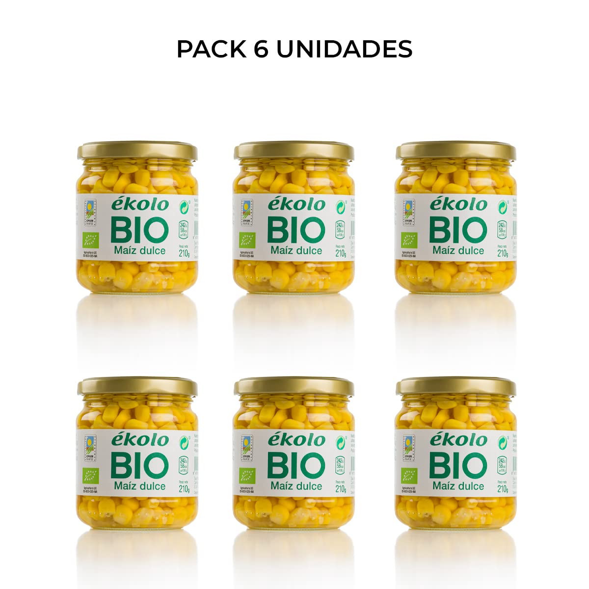 Ekolo Maiz Dulce Ekolo Bio, 6 Tarros 210g 1260g
