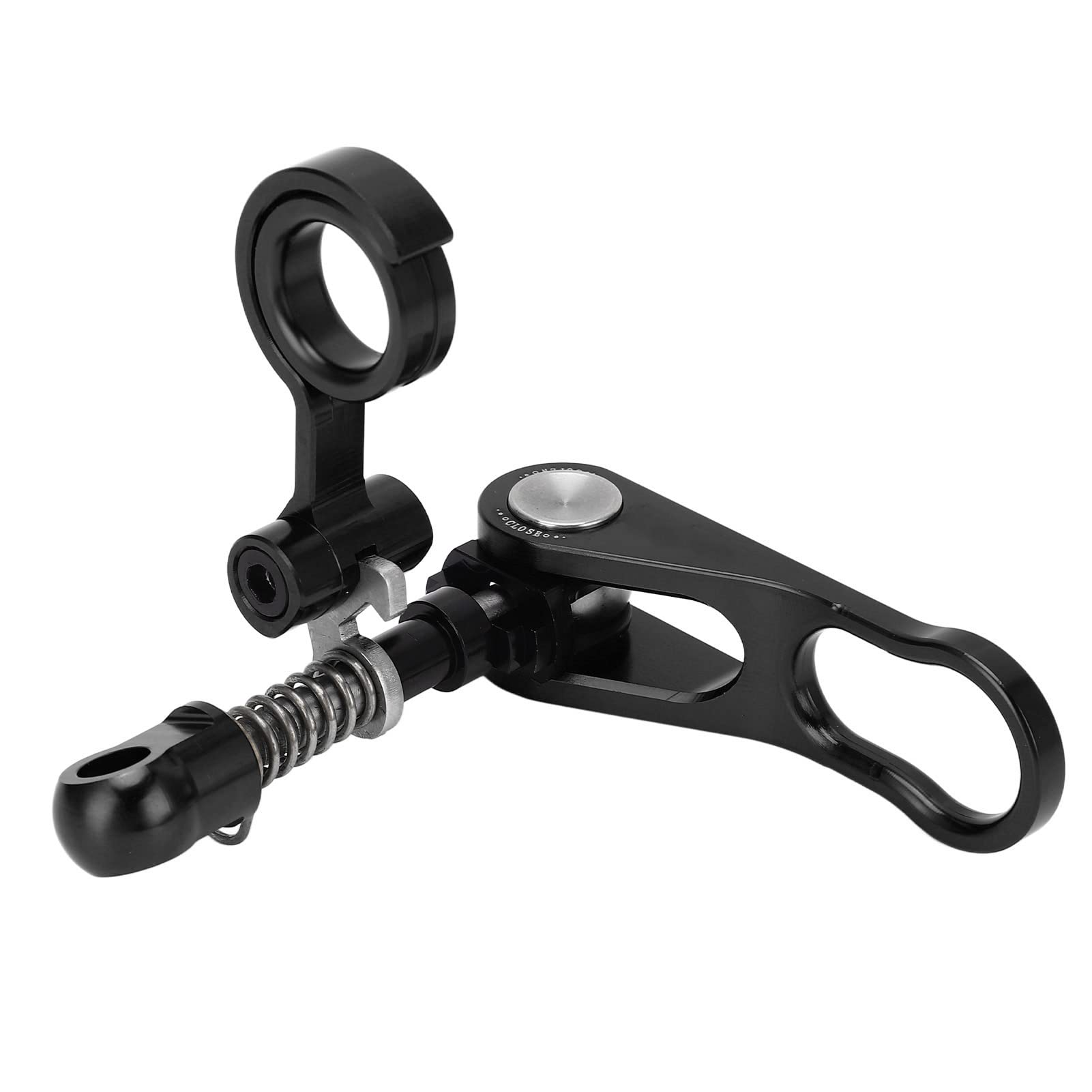 Morsetto per reggisella a sgancio rapido con impugnatura e clip per il telaio posteriore, morsetto in lega di alluminio per reggisella per bici pieghevoli, morsetto legger (Nera)