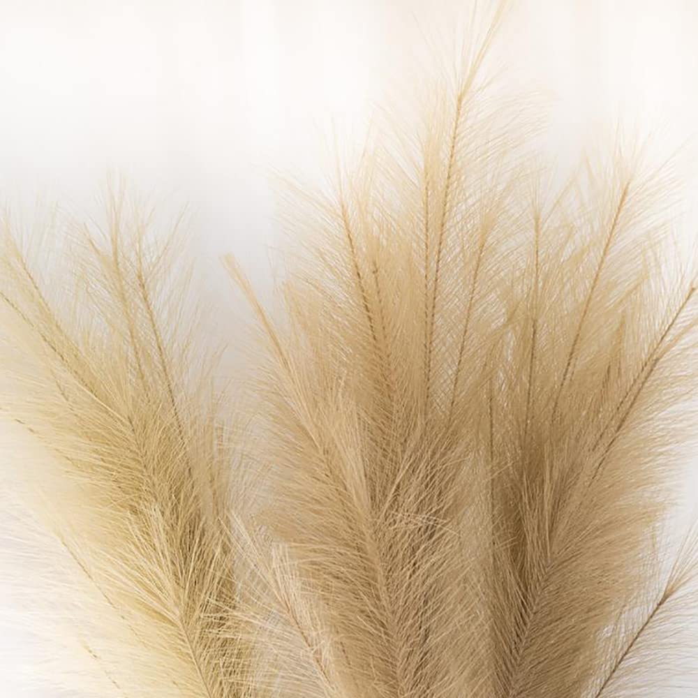 Fausses Plantes Simulées Fleurs Séchées， 1 Pièces Faux Herbe De Pampa Décor Plume Herbe Artificielle Phragmites Australis Vase Décorations Faux Roseaux Plantes Fleurs Éternelles Pampas Grass Vase(Burg
