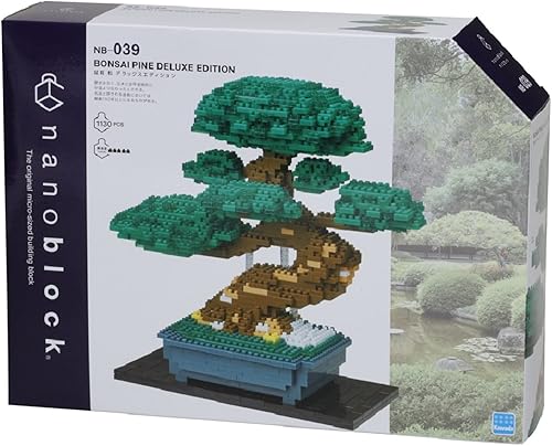 Miniatura 2 de nanoblock - Bonsai Matsu Deluxe Edition World Famous, Advanced Hobby Series Kit de construcción, verde (NB039)