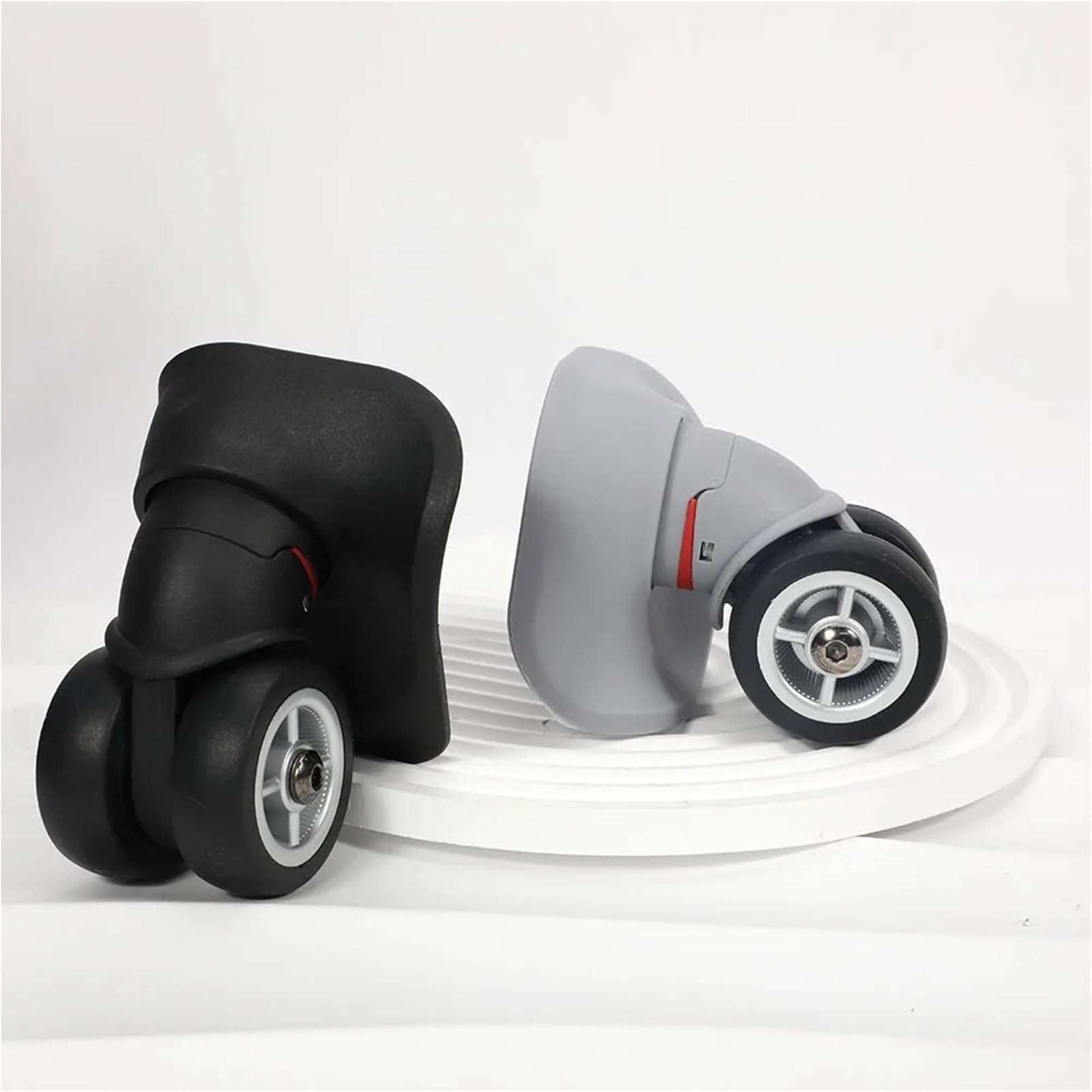 Ruote di ricambio per valigie Parti di carrello in gomma per scatola doganale valigia universale girevole a 360 gradi per riparazione valigia, Nero piccolo, 3set, Classico