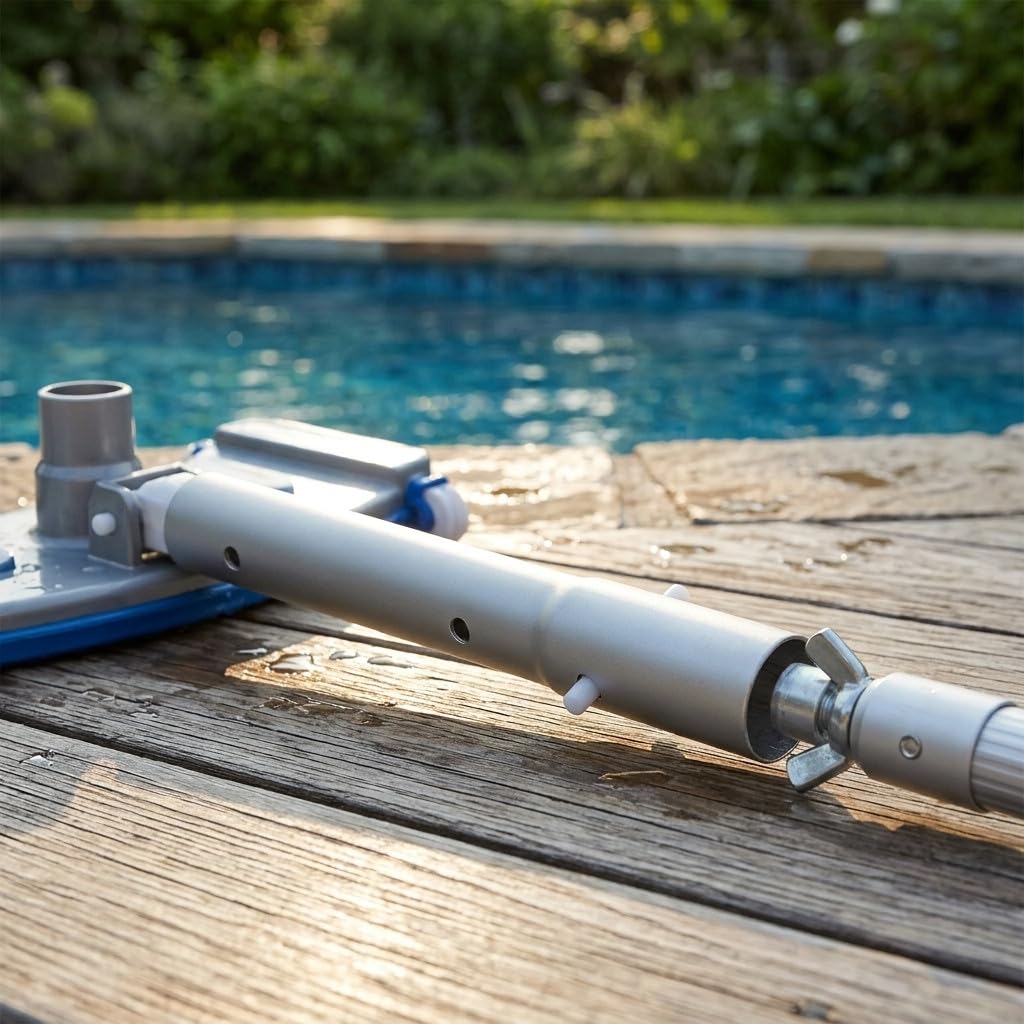 Suinga Limpiafondos de Aluminio para Piscinas 35 cm con Cuatro Ruedas | Cepillo de Arrastre para Limpieza Eficaz del Fondo | Conexion a Manguera 1 1/2'' | Alta Movilidad para Uso Intensivo