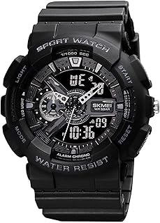 Skmei Unisex Sport Heavy Duty Water Resistant Sport Watch with LED Backlight Display and Dial Machine Model - 1688 (Black)
