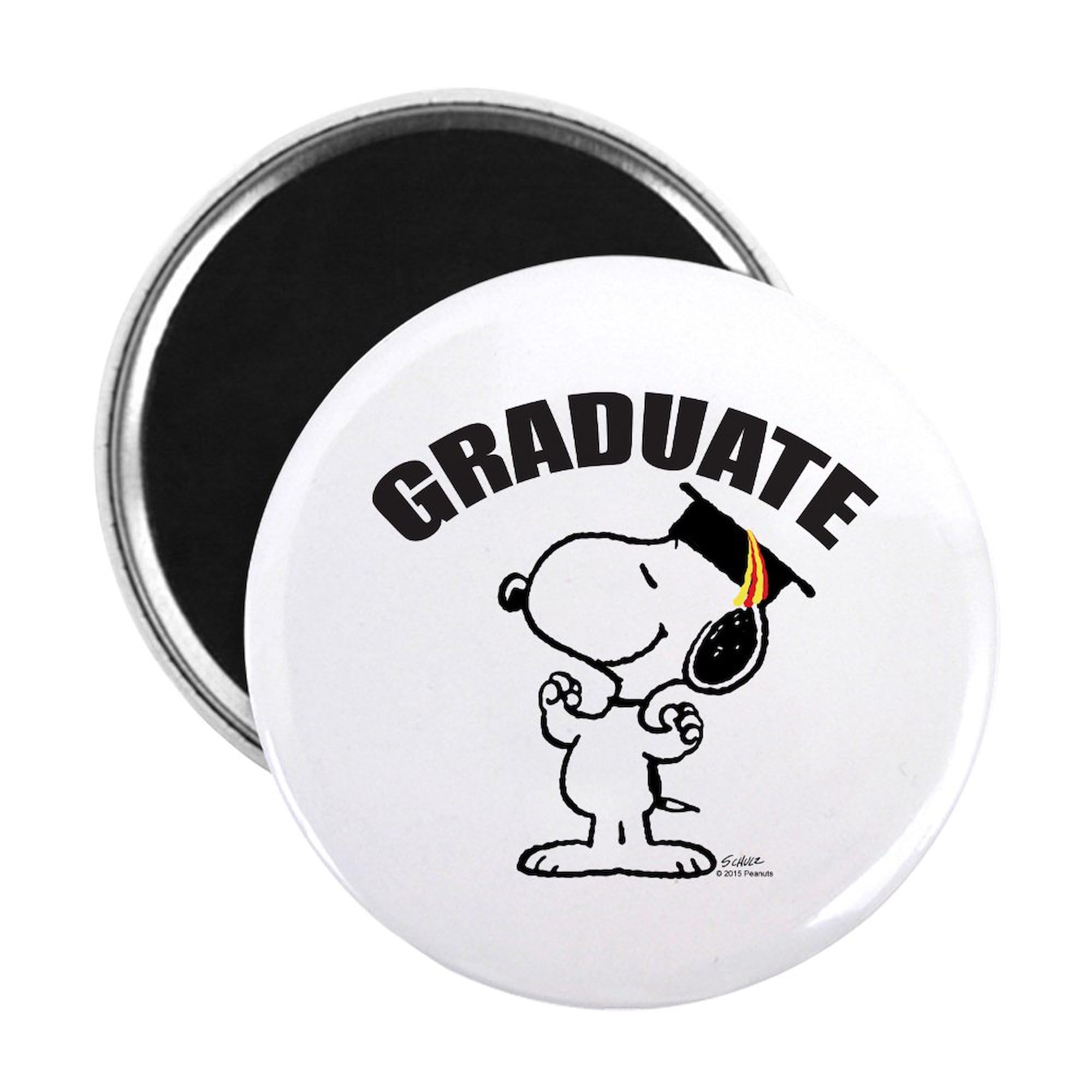 CafePress Peanuts Snoopy 2.25 Inch Round Magnet - Refrigerator Magnet, Officially Licensed