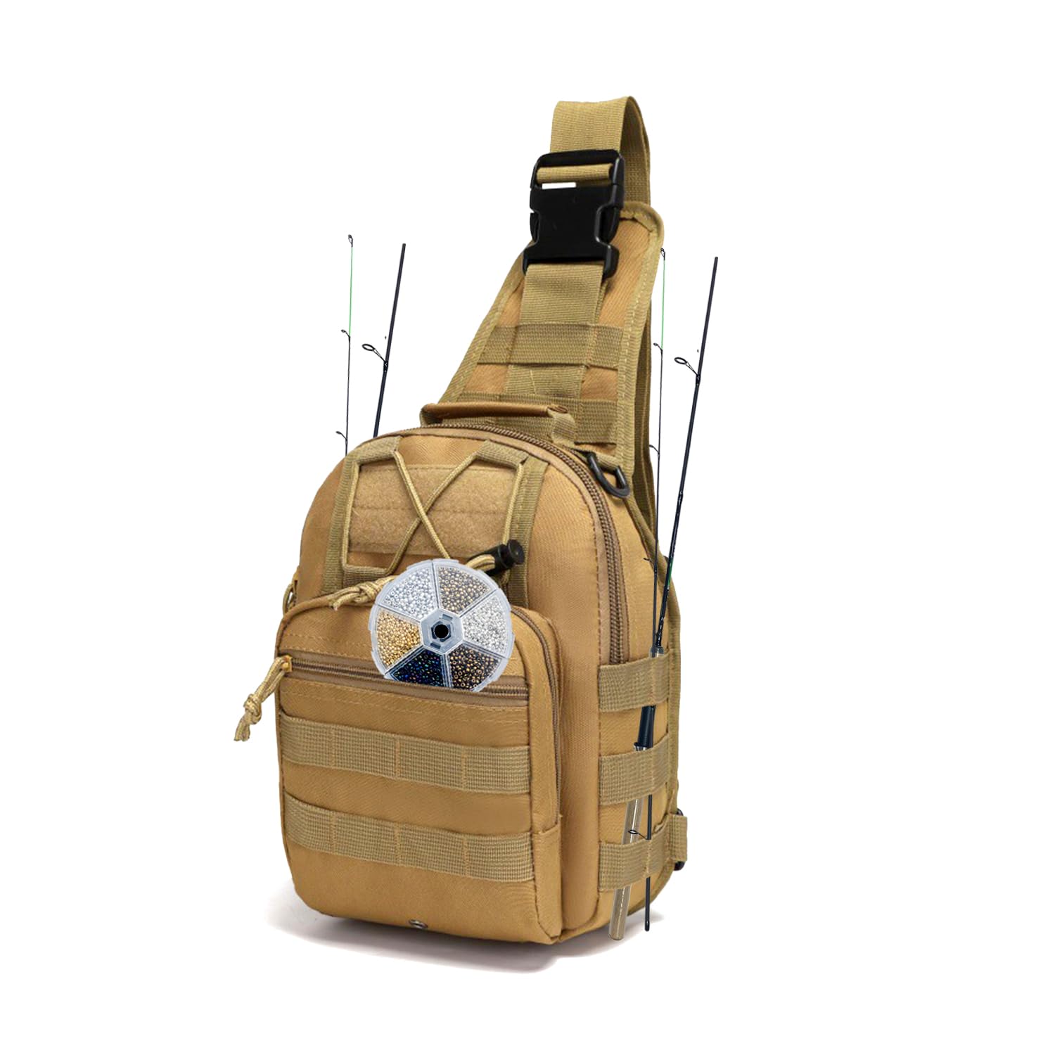 Lightweight Fishing Tackle Backpack Professional Water-Resistant All-in-One Rod Holder & Gear Storage