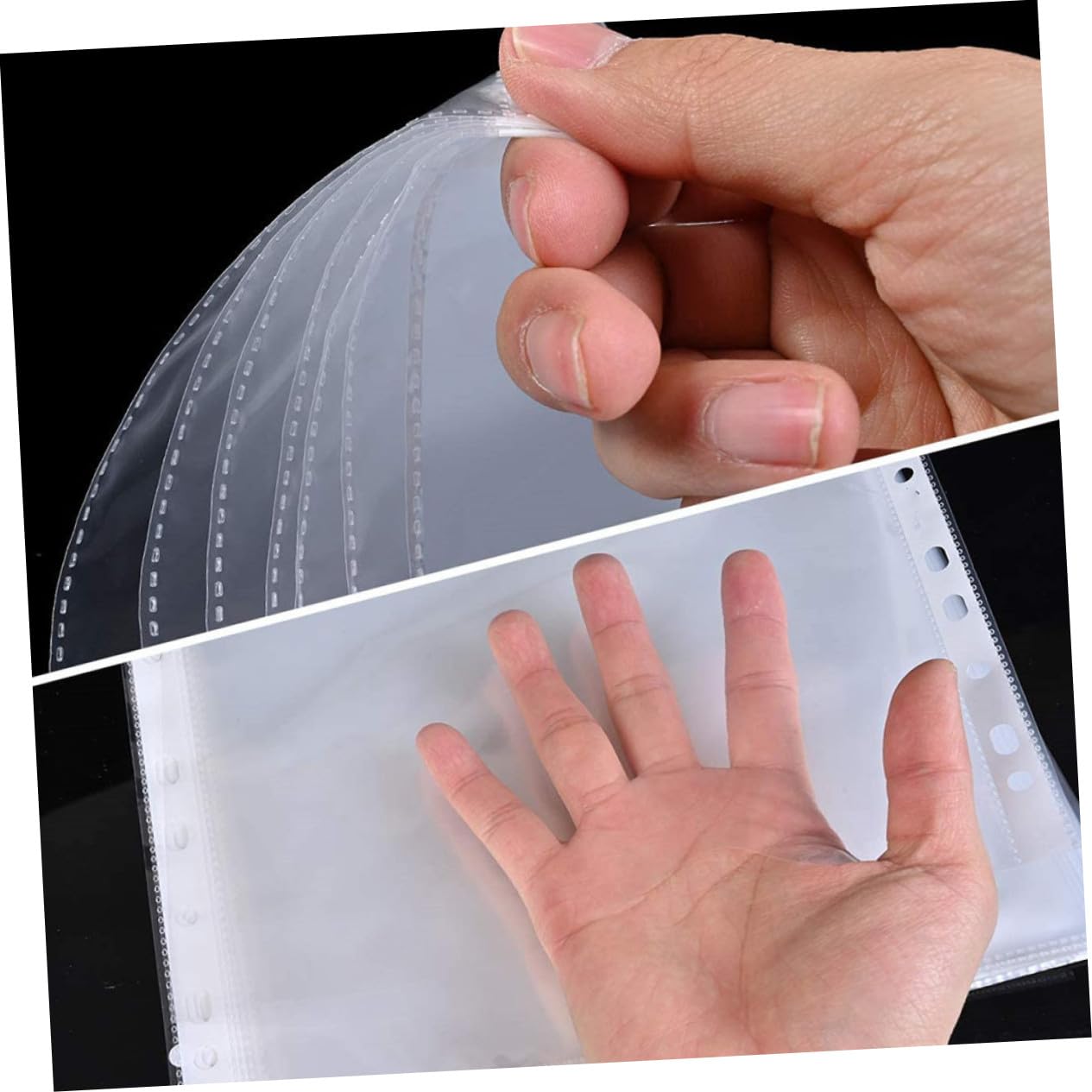 200 Stück Teiliges Klare Dokumenten Schutzhüllen mit Löchern Schnelllade Design Transparente Dicke Folien für Ordner und Mappen zum Sicheren Aufbewahren und Organisieren von