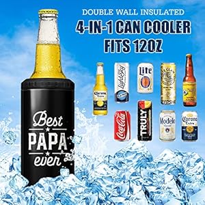 SANDJEST 4-in-1 Dad Tumbler Gifts for Dad from Daughter Son - 16oz Best Papa Ever Can Cooler Tumblers Cup - Stainless Steel Insulated Cans Coozie Christmas, Birthday, Father's Day Gift SANDJEST 4 in 1 Dad Tumbler Gifts for Dad from Daughter Son 16oz Best Papa Ever Can Cooler Tumblers Cup Stainless Steel Insulated Cans Coozie Christmas Birthday Fathers Day Gift