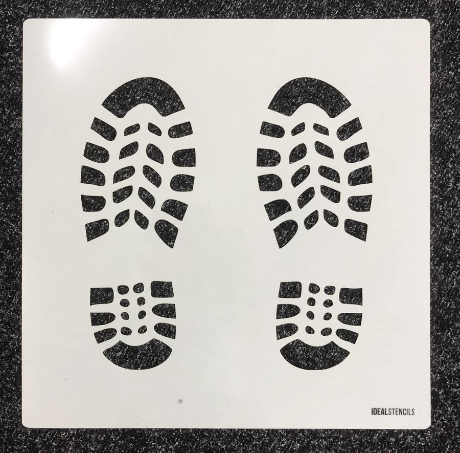 Amazon.com: Boot Print / Footprint / Shoe Print - Reusable Painting Stencil : Tools & Home Improvement